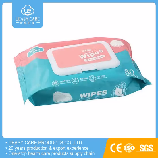 Toallitas húmedas para bebés, paquete único puro desechable Spunlace de China, 80 unidades