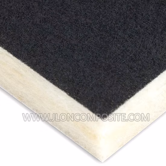 Resistencia al fuego, alta absorción acústica Tejido negro de fibra de vidrio ecológico para productos de aislamiento de lana de vidrio con aislamiento acústico de alto rendimiento