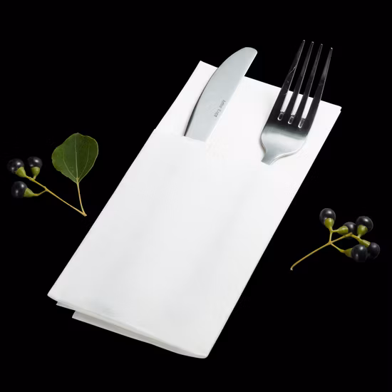 Servilletas de papel Airlaid decorativas al por mayor/servilletas de cena con bolsillo para cubiertos